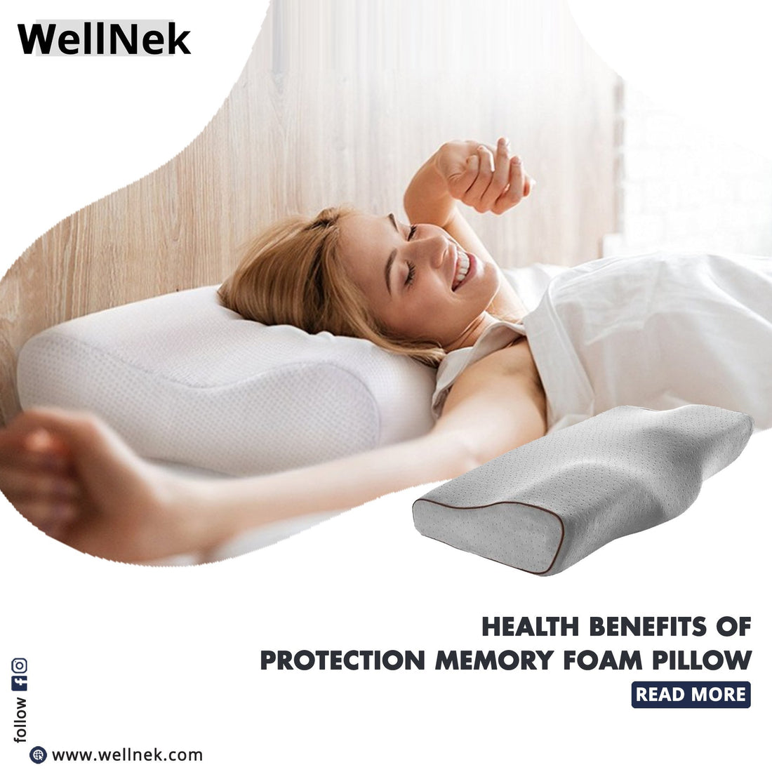 Health Benefits of Protection Memory Foam Pillow | Wellnek